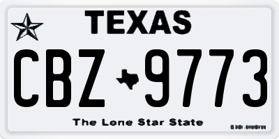 TX license plate CBZ9773