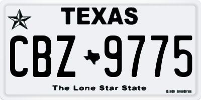 TX license plate CBZ9775