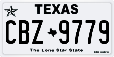 TX license plate CBZ9779