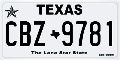 TX license plate CBZ9781