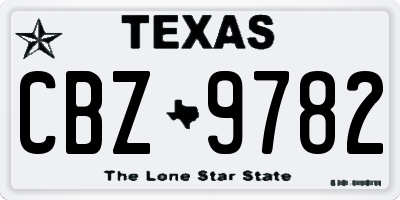 TX license plate CBZ9782