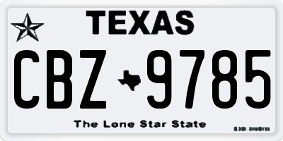 TX license plate CBZ9785