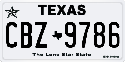 TX license plate CBZ9786