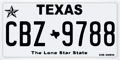 TX license plate CBZ9788