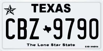 TX license plate CBZ9790