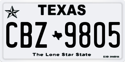 TX license plate CBZ9805