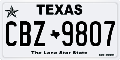 TX license plate CBZ9807