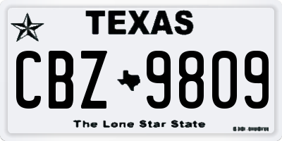 TX license plate CBZ9809
