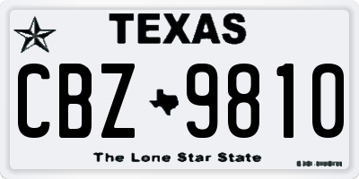 TX license plate CBZ9810