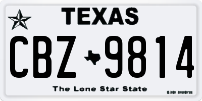TX license plate CBZ9814