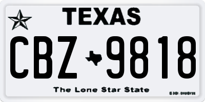 TX license plate CBZ9818