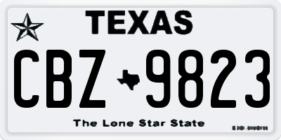 TX license plate CBZ9823
