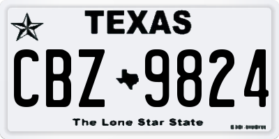 TX license plate CBZ9824
