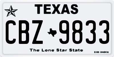 TX license plate CBZ9833