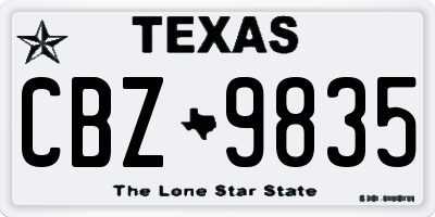 TX license plate CBZ9835