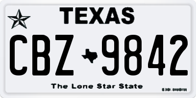 TX license plate CBZ9842