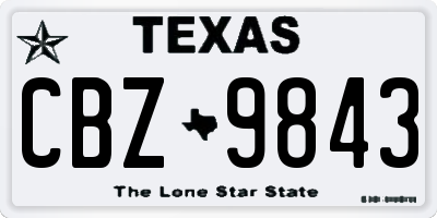 TX license plate CBZ9843