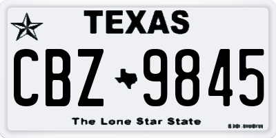 TX license plate CBZ9845