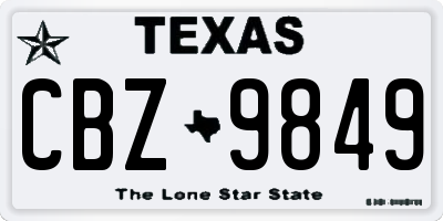 TX license plate CBZ9849