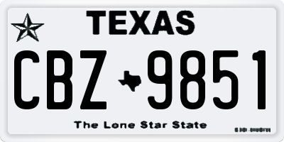 TX license plate CBZ9851