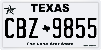 TX license plate CBZ9855