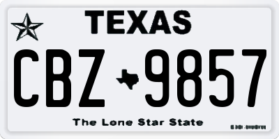 TX license plate CBZ9857