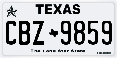 TX license plate CBZ9859