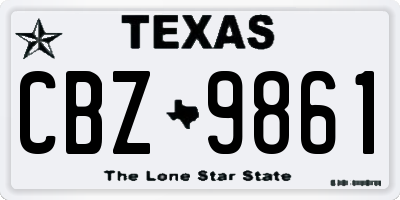 TX license plate CBZ9861