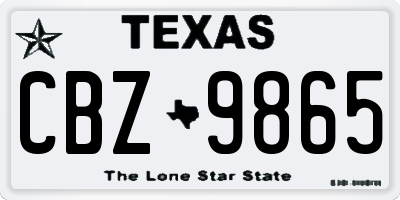 TX license plate CBZ9865