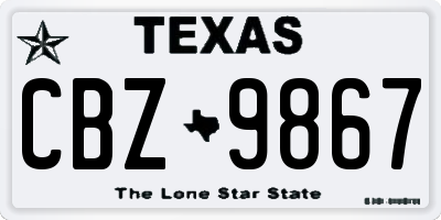 TX license plate CBZ9867