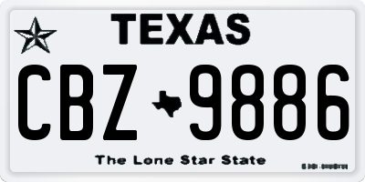 TX license plate CBZ9886