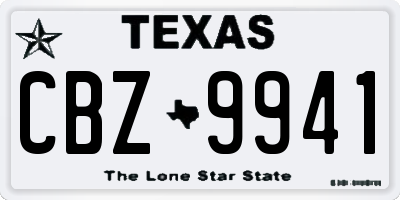 TX license plate CBZ9941