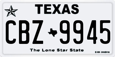 TX license plate CBZ9945