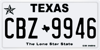 TX license plate CBZ9946