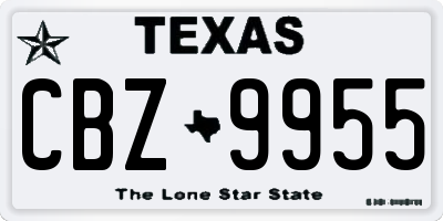 TX license plate CBZ9955
