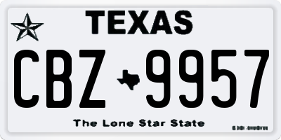 TX license plate CBZ9957