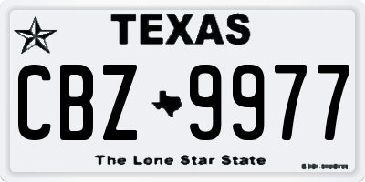 TX license plate CBZ9977