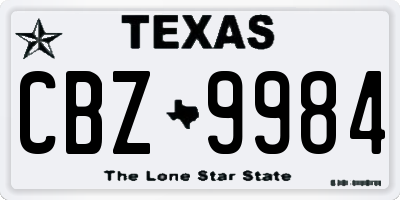 TX license plate CBZ9984