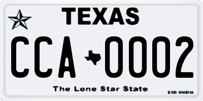 TX license plate CCA0002
