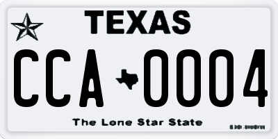 TX license plate CCA0004