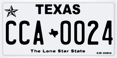 TX license plate CCA0024
