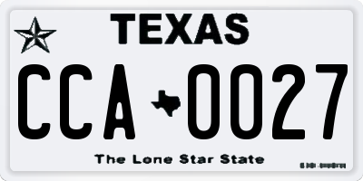 TX license plate CCA0027