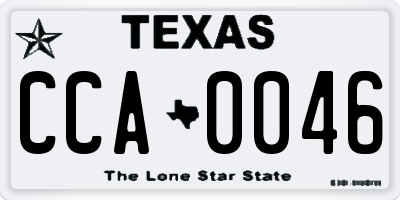 TX license plate CCA0046