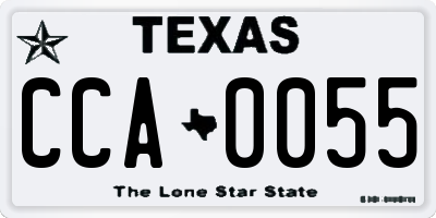 TX license plate CCA0055
