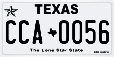 TX license plate CCA0056
