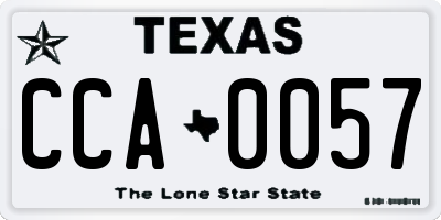 TX license plate CCA0057
