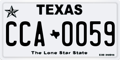 TX license plate CCA0059