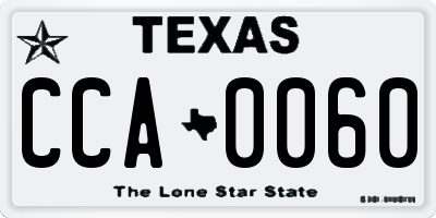 TX license plate CCA0060