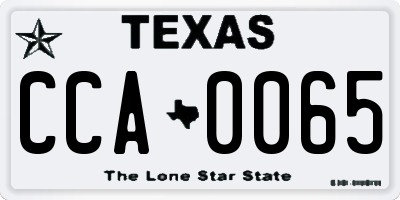 TX license plate CCA0065