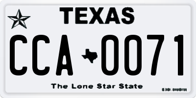 TX license plate CCA0071
